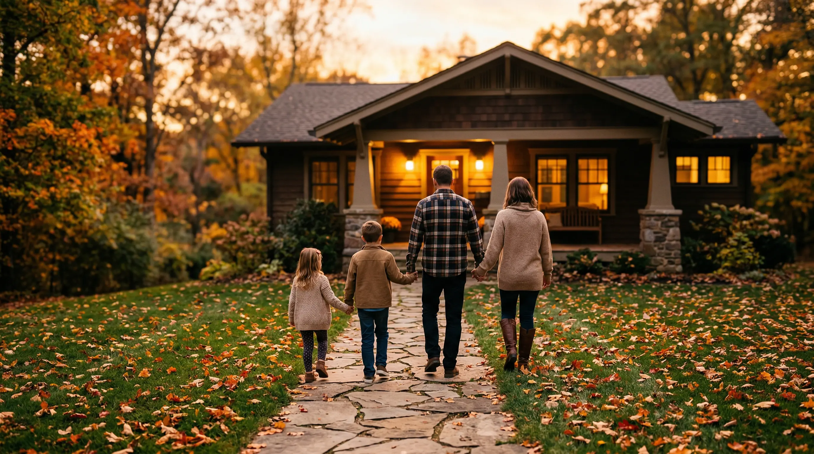 Minnesota family in front of their home representing personal insurance coverage
